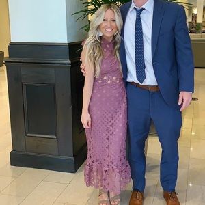 Mauve Midi Floral Dress